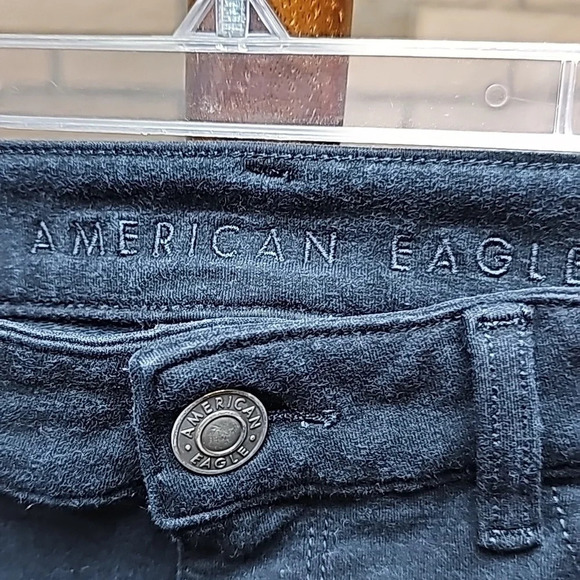 American Eagle Hi Rise Jegging Black Sz 14 Short - Picture 4 of 12